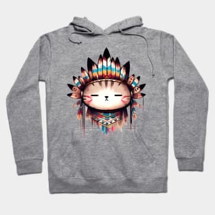 Kawaii native American cat Hoodie